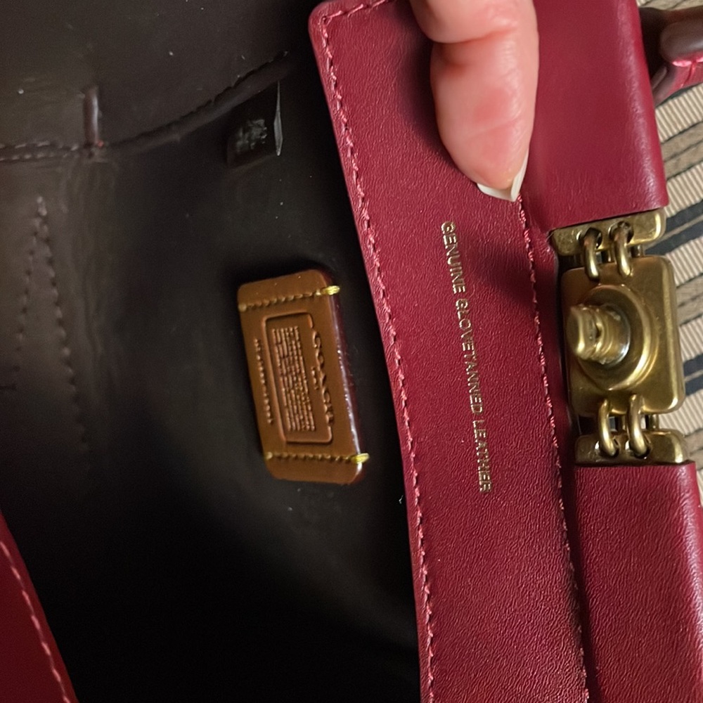 Coach 1941 Troupe mini Tote 16 Red w/ brass Crossbody Mini Bag Handbag 79401 - Picture 11 of 12